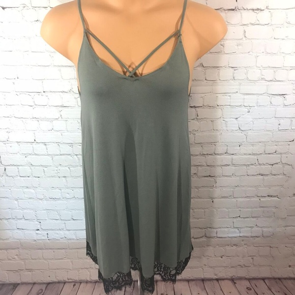 Pull&Bear Dresses & Skirts - Pull&Bear Green Strappy Summer Dress Sz M